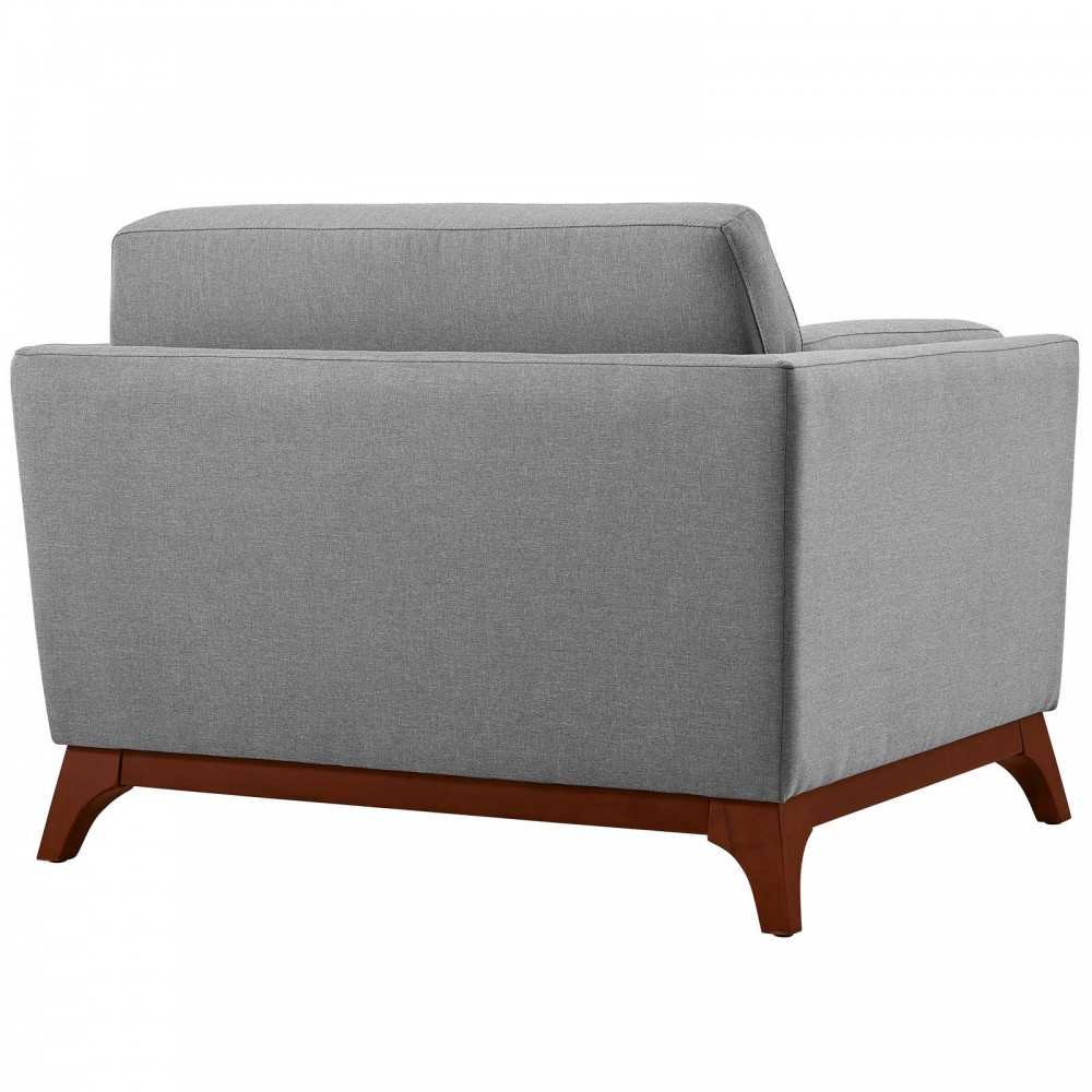 Chance Upholstered Fabric Armchair, Light Gray