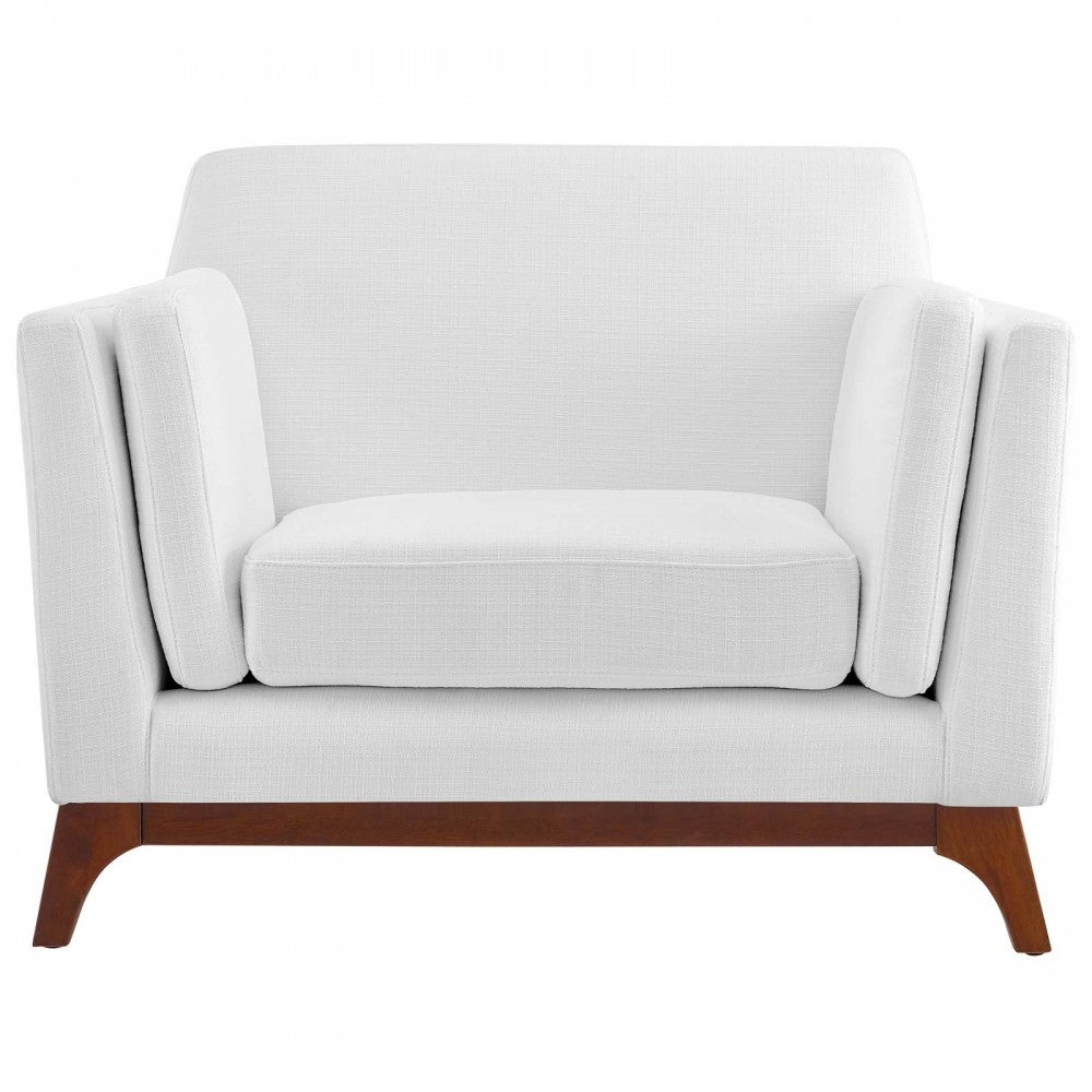 Chance Upholstered Fabric Armchair, White
