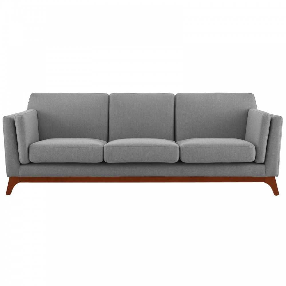 Chance Upholstered Fabric Sofa, Light Gray