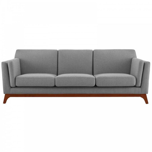 Chance Upholstered Fabric Sofa, Light Gray