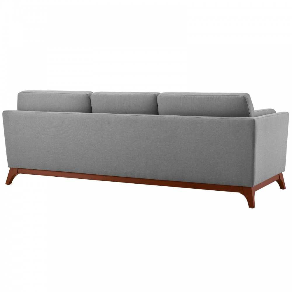 Chance Upholstered Fabric Sofa, Light Gray