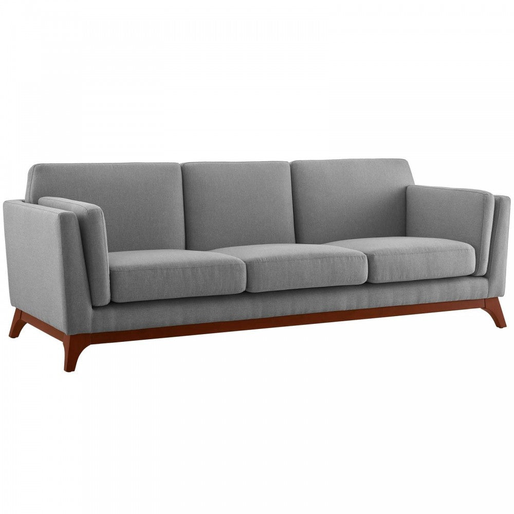 Chance Upholstered Fabric Sofa, Light Gray