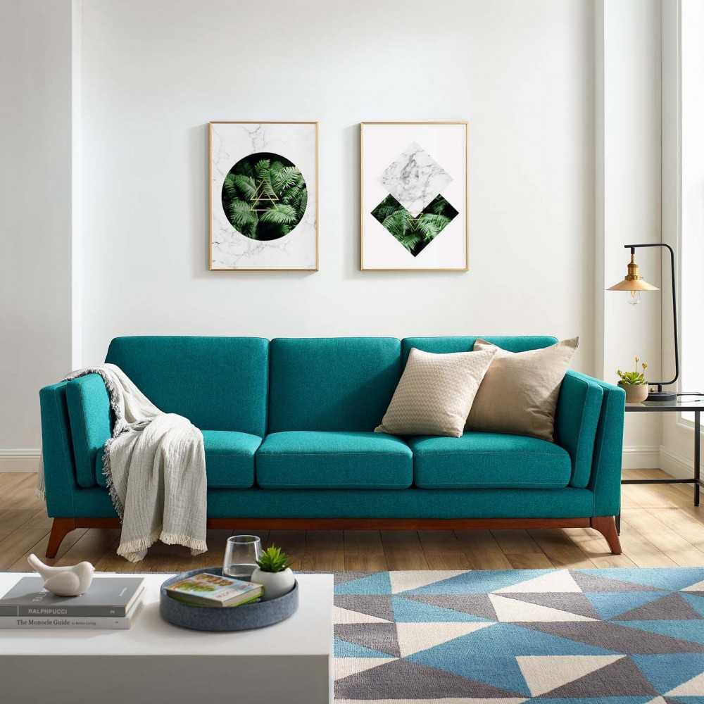 Chance Upholstered Fabric Sofa, Teal