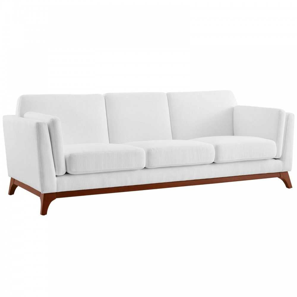 Chance Upholstered Fabric Sofa, White