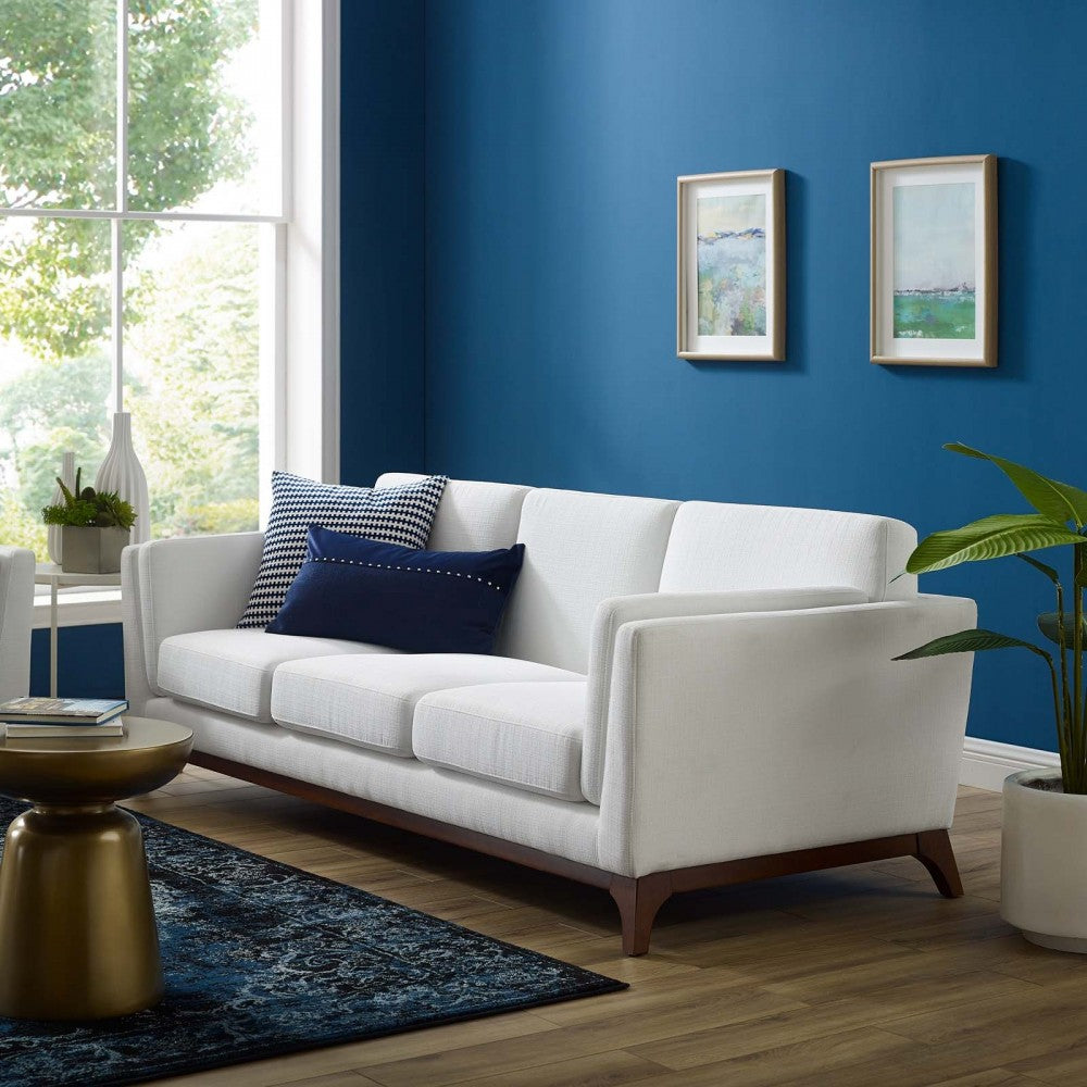 Chance Upholstered Fabric Sofa, White