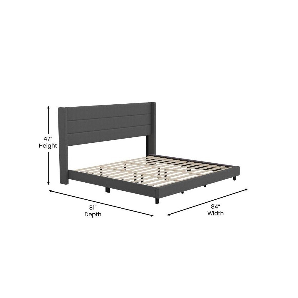 Charcoal King Platform Bed