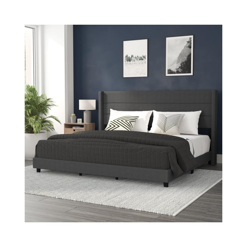 Charcoal King Platform Bed