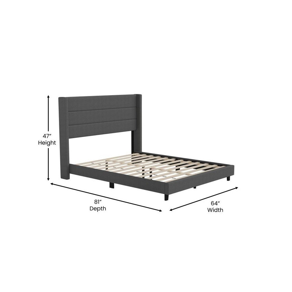 Charcoal Queen Platform Bed