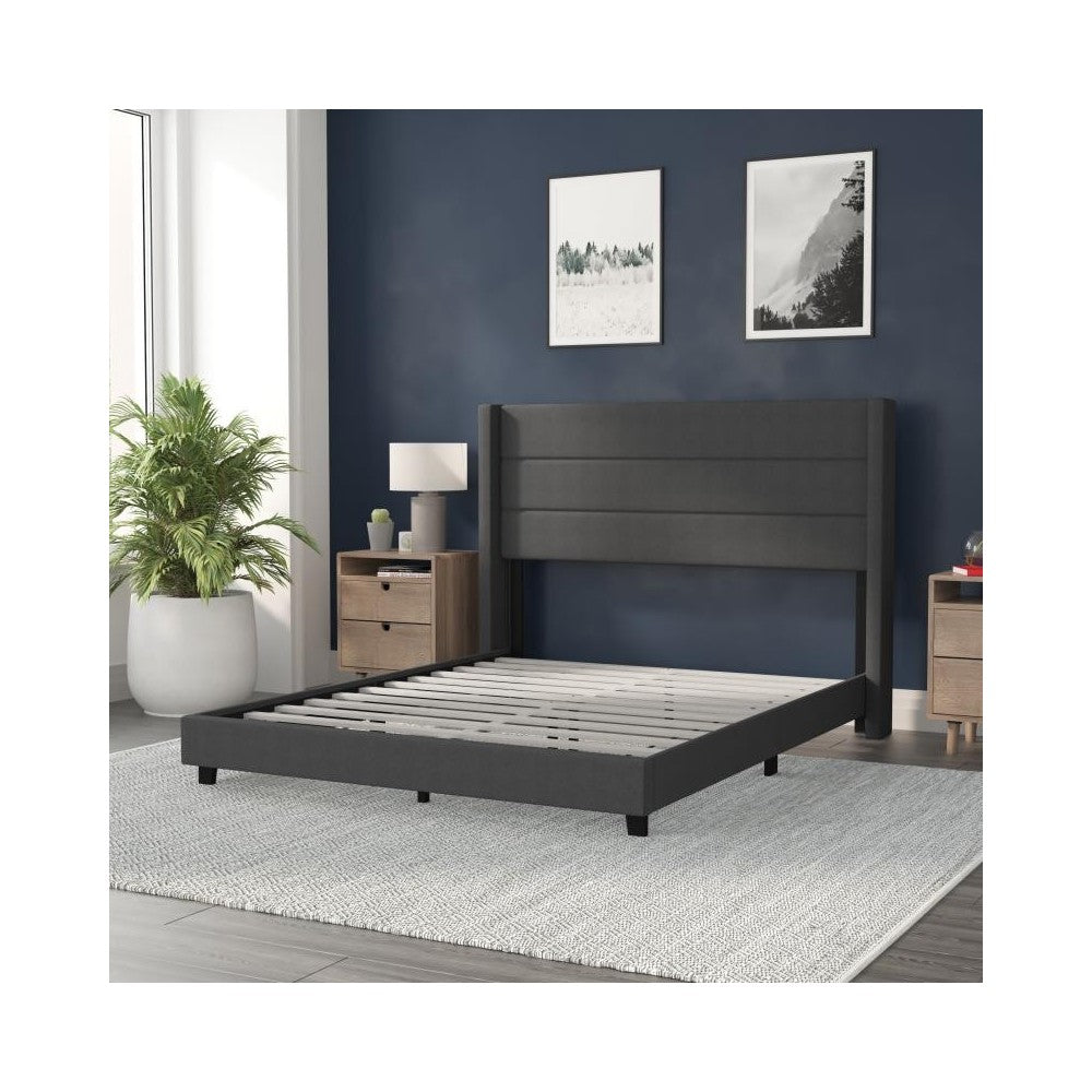 Charcoal Queen Platform Bed