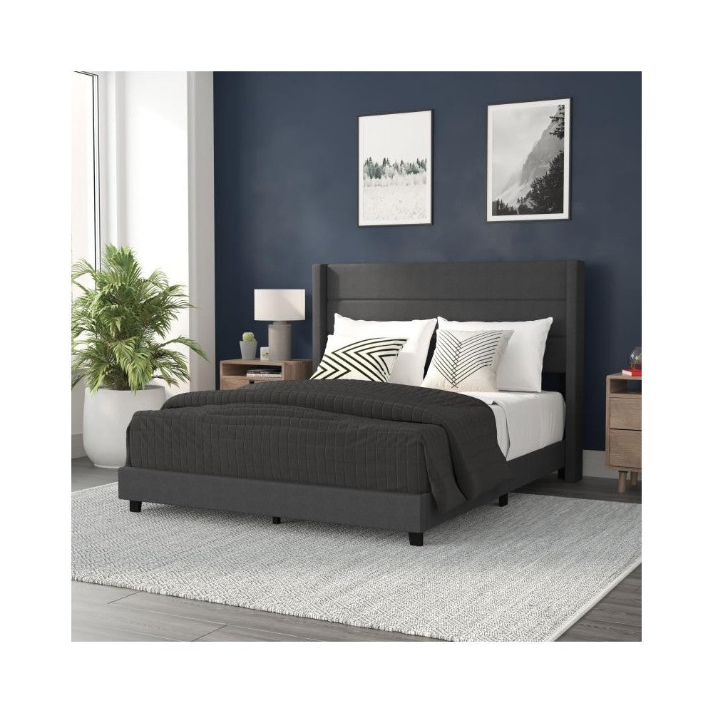 Charcoal Queen Platform Bed