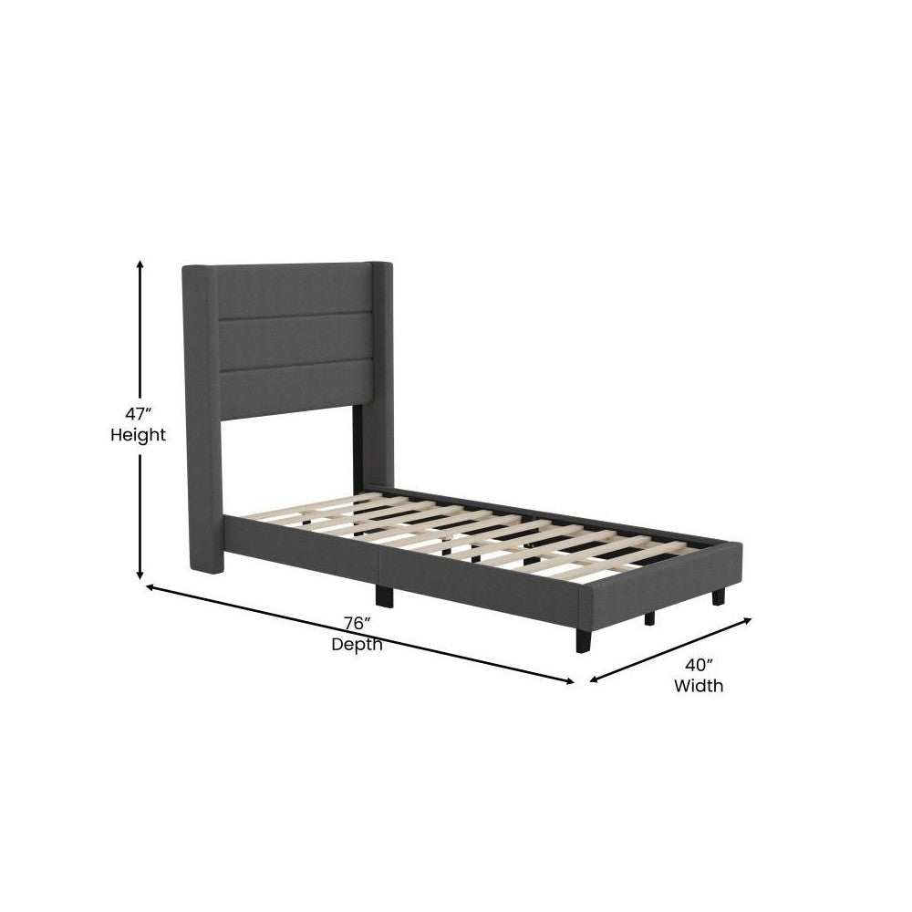 Charcoal Twin Platform Bed