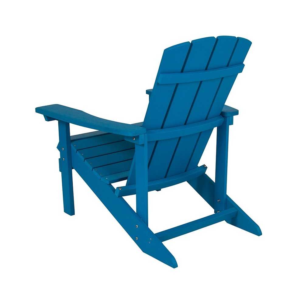 Charlestown All-Weather Adirondack Chair in Blue Faux Wood