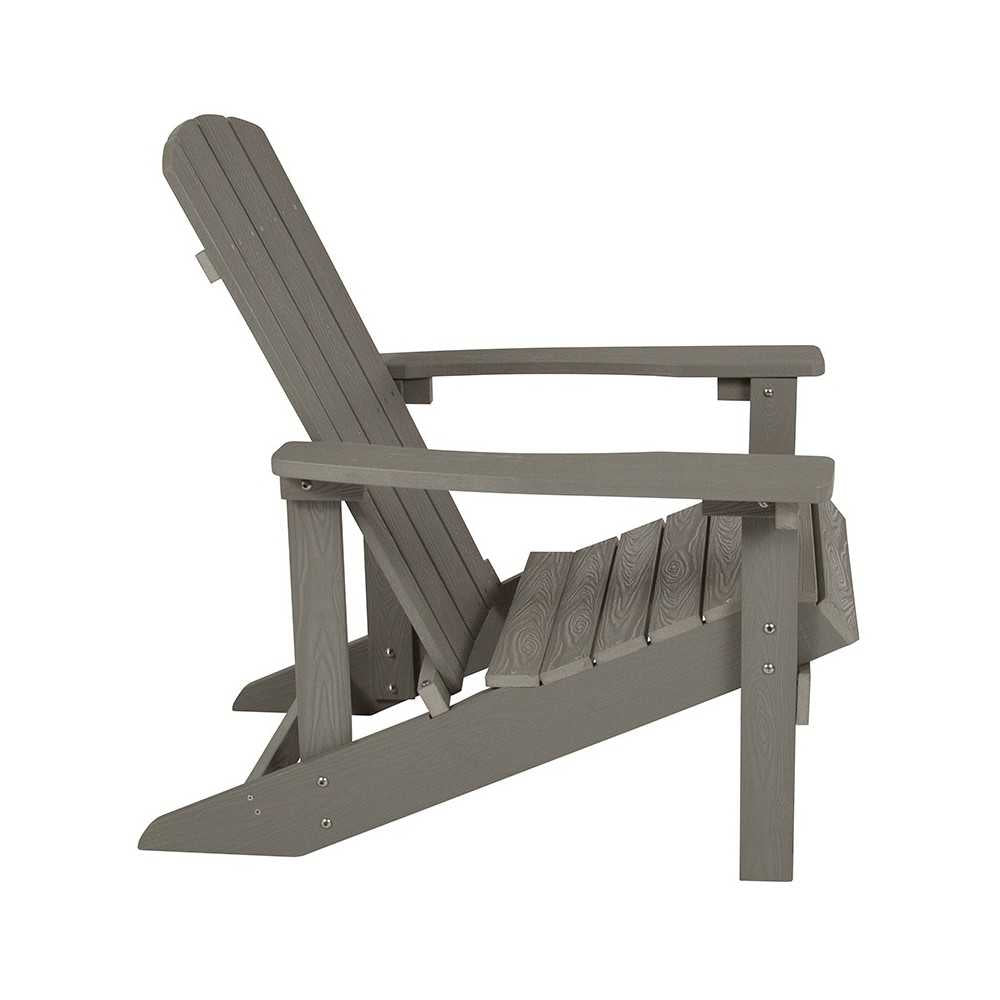 Charlestown All-Weather Adirondack Chair in Gray Faux Wood