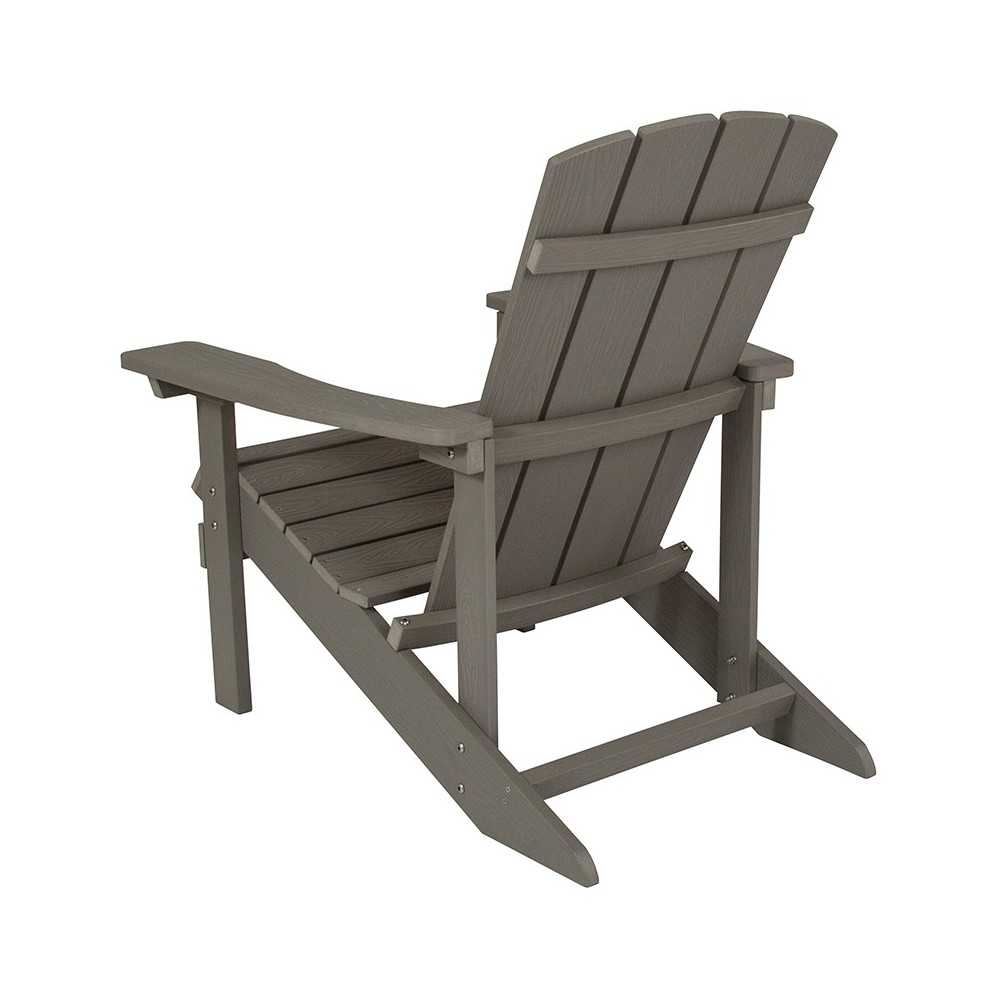 Charlestown All-Weather Adirondack Chair in Gray Faux Wood