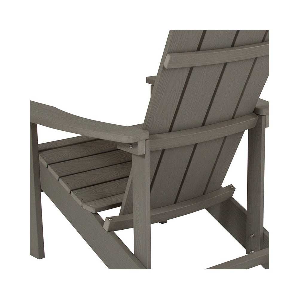 Charlestown All-Weather Adirondack Chair in Gray Faux Wood