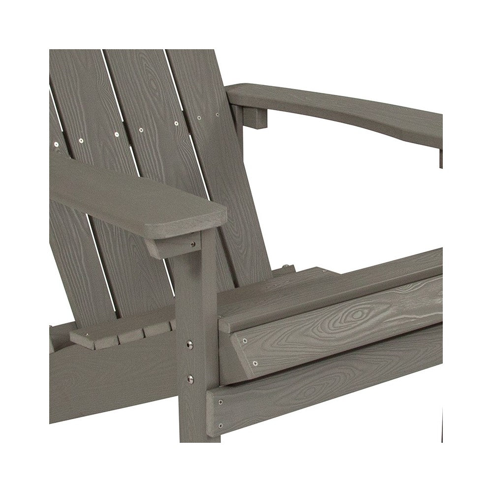 Charlestown All-Weather Adirondack Chair in Gray Faux Wood