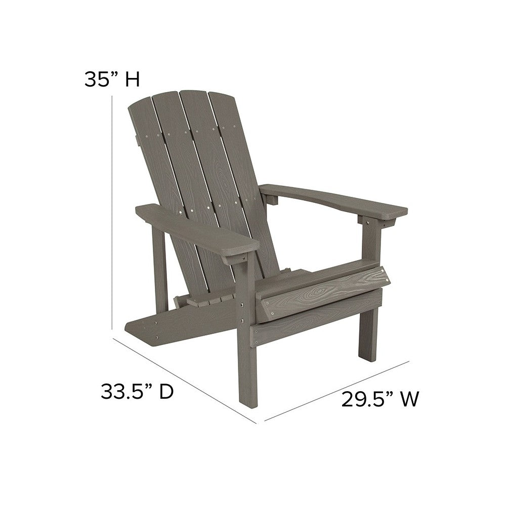 Charlestown All-Weather Adirondack Chair in Gray Faux Wood