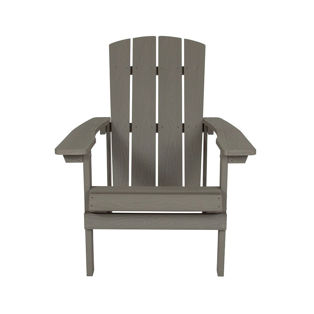 Charlestown All-Weather Adirondack Chair in Gray Faux Wood