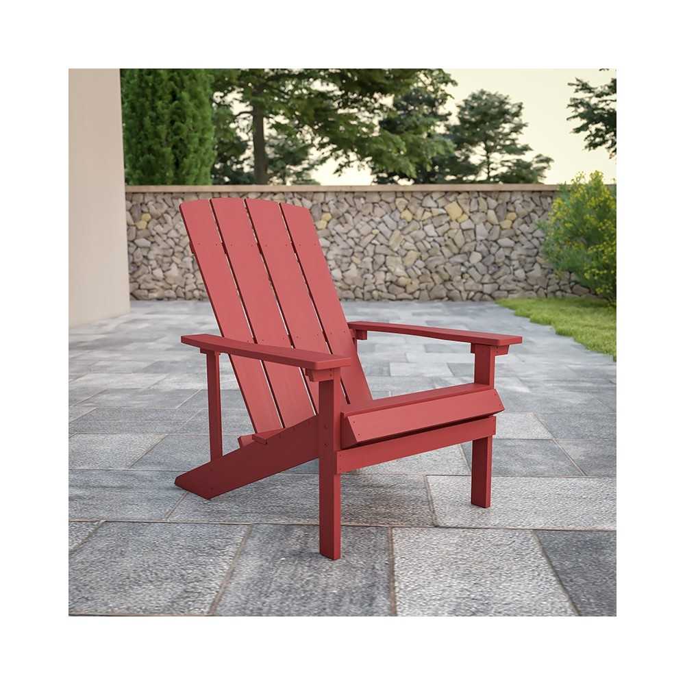Charlestown All-Weather Adirondack Chair in Red Faux Wood