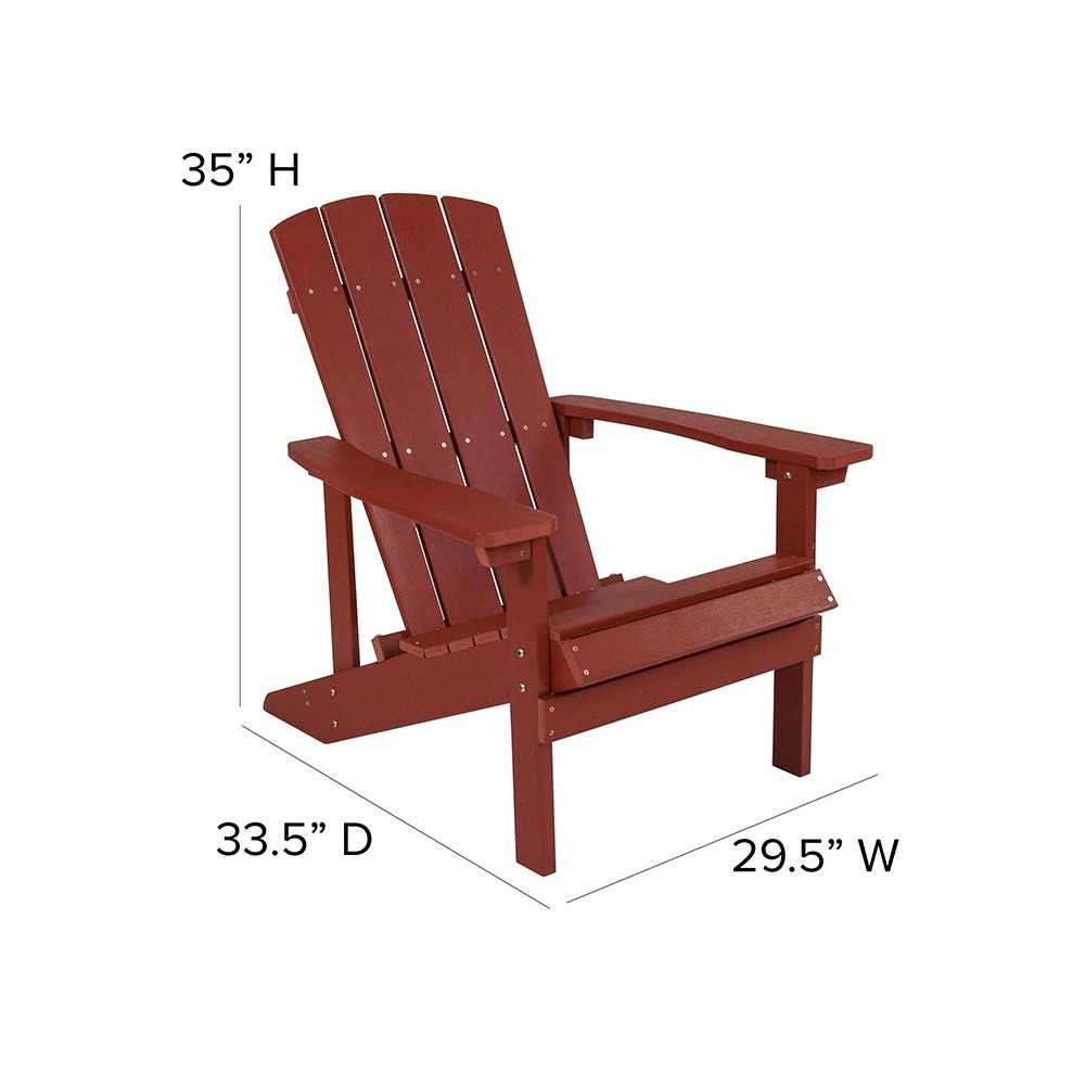 Charlestown All-Weather Adirondack Chair in Red Faux Wood