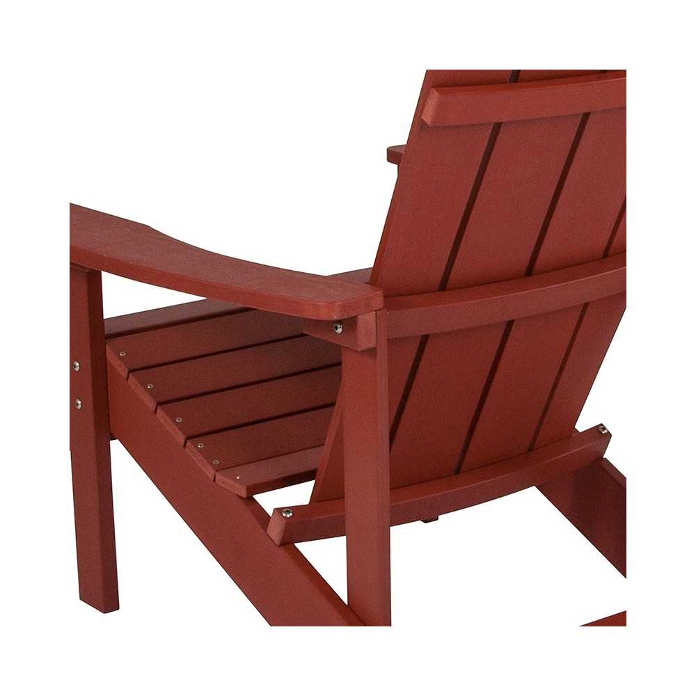 Charlestown All-Weather Adirondack Chair in Red Faux Wood