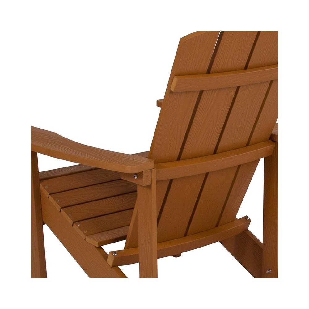 Charlestown All-Weather Adirondack Chair in Teak Faux Wood