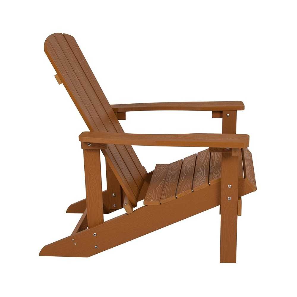 Charlestown All-Weather Adirondack Chair in Teak Faux Wood