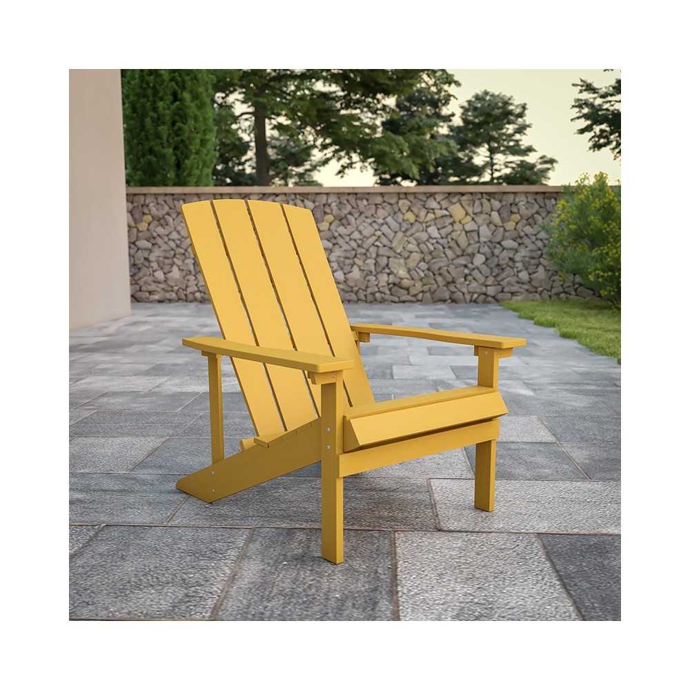 Charlestown All-Weather Adirondack Chair in Yellow Faux Wood