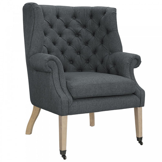 Chart Upholstered Fabric Lounge Chair, Gray