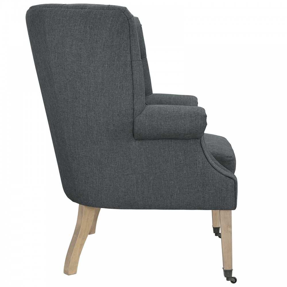 Chart Upholstered Fabric Lounge Chair, Gray