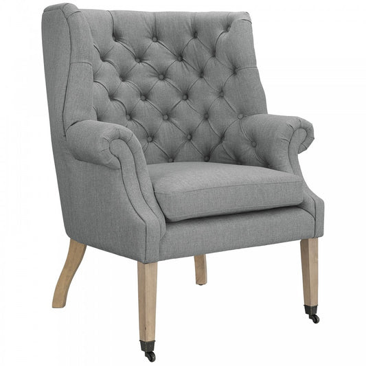Chart Upholstered Fabric Lounge Chair, Light Gray