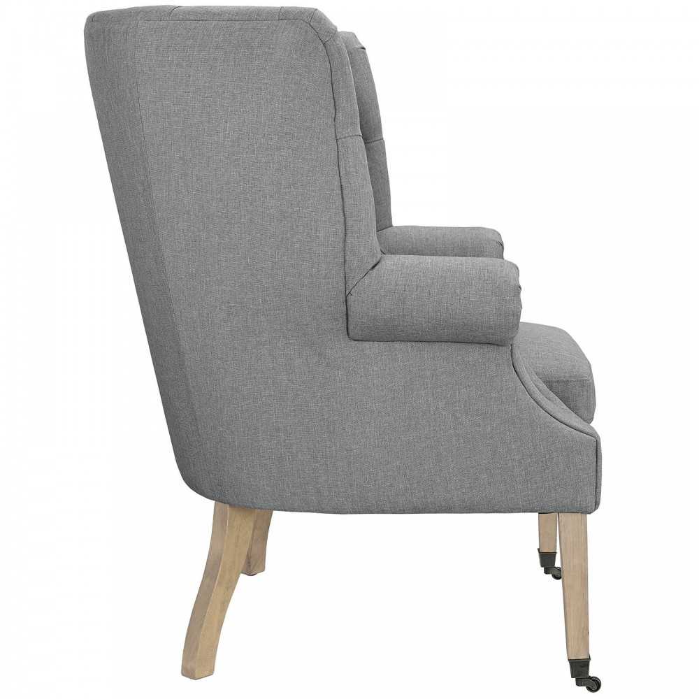 Chart Upholstered Fabric Lounge Chair, Light Gray