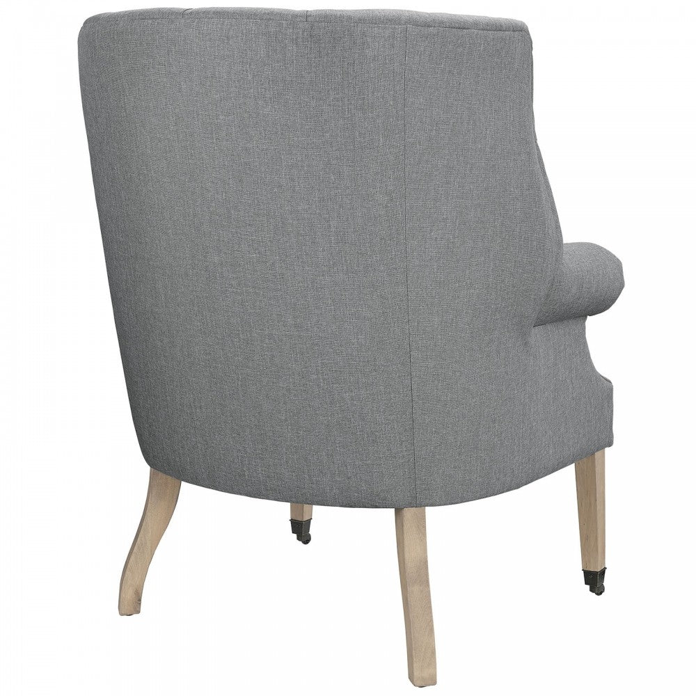 Chart Upholstered Fabric Lounge Chair, Light Gray