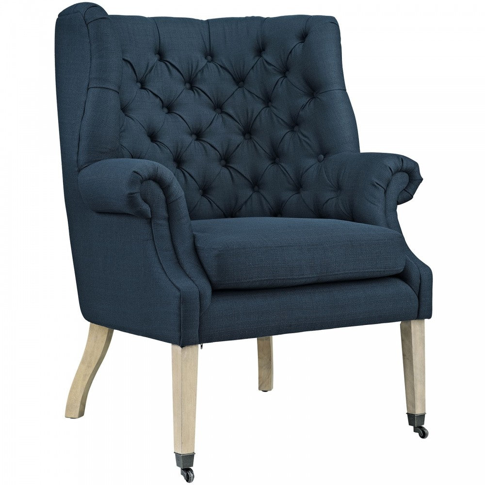 Chart Upholstered Fabric Lounge Chair, Azure