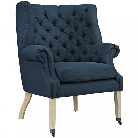 Chart Upholstered Fabric Lounge Chair, Azure