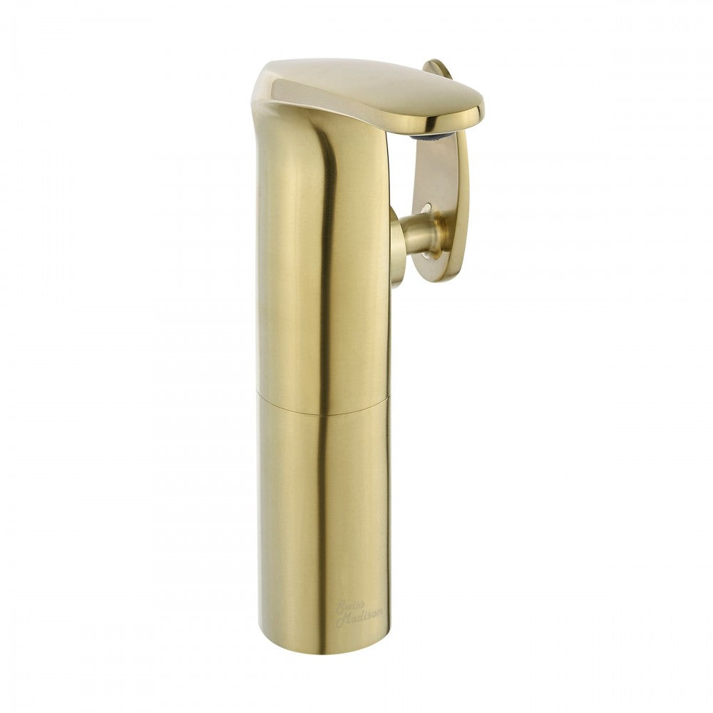 Chateau Single Hole, Single-Handle, High Arc Bathroom Faucet in Brushed Gold