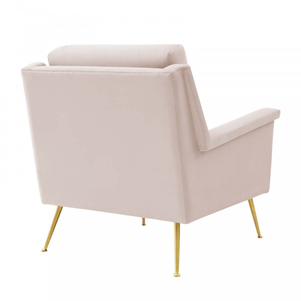 Chesapeake Performance Velvet Armchair, Gold Pink