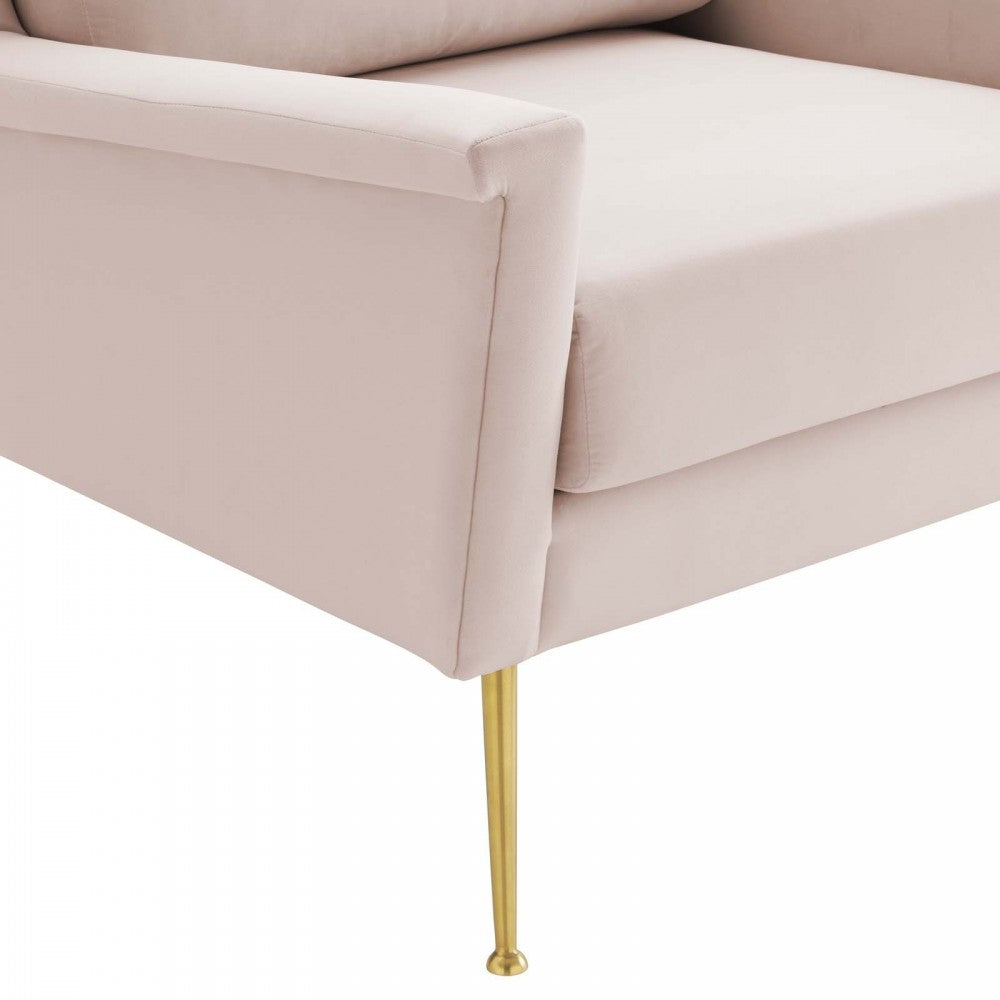 Chesapeake Performance Velvet Armchair, Gold Pink