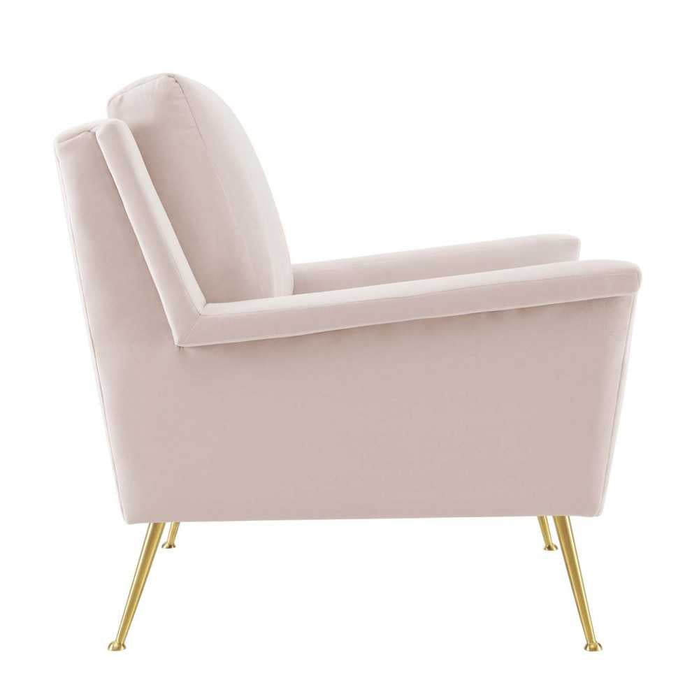 Chesapeake Performance Velvet Armchair, Gold Pink