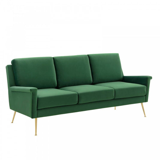 Chesapeake Performance Velvet Sofa, Gold Emerald