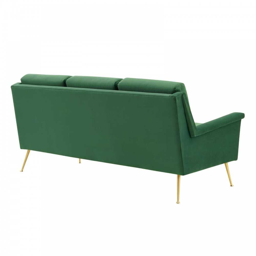 Chesapeake Performance Velvet Sofa, Gold Emerald