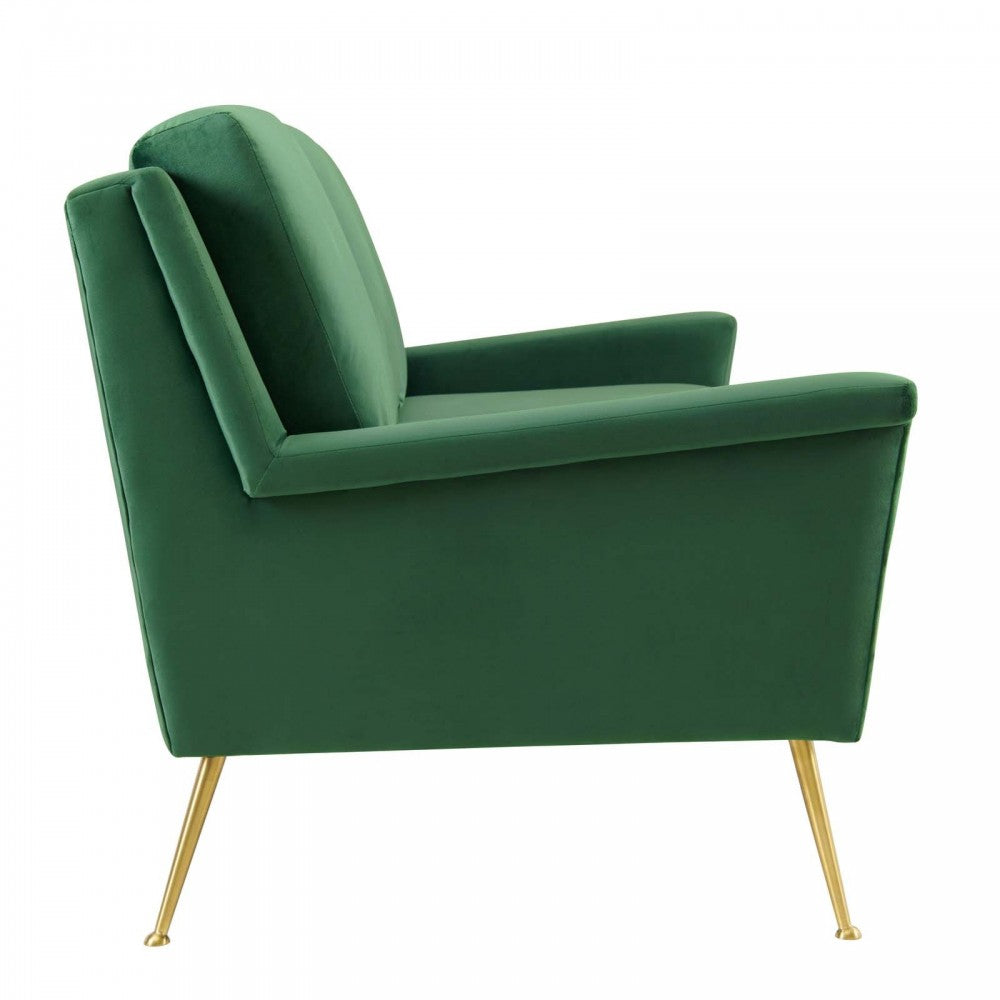 Chesapeake Performance Velvet Sofa, Gold Emerald