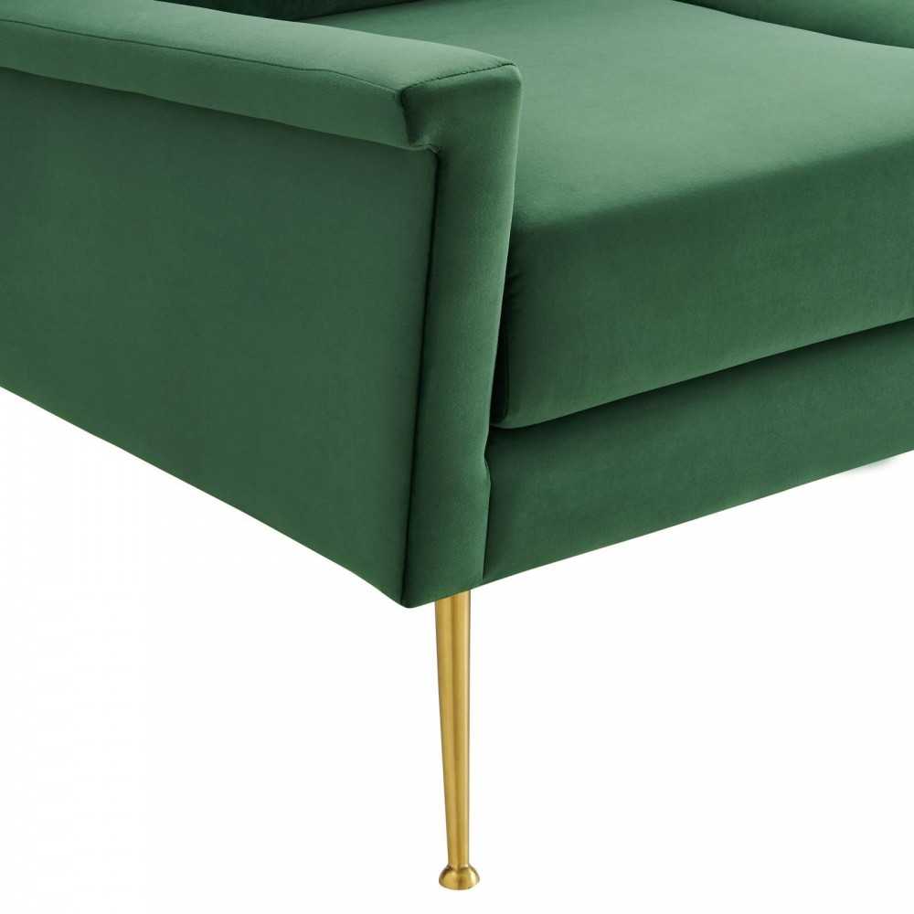 Chesapeake Performance Velvet Sofa, Gold Emerald