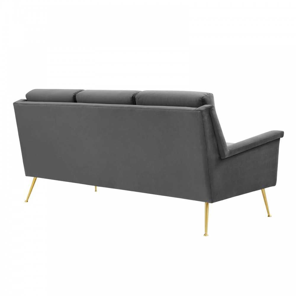 Chesapeake Performance Velvet Sofa, Gold Gray