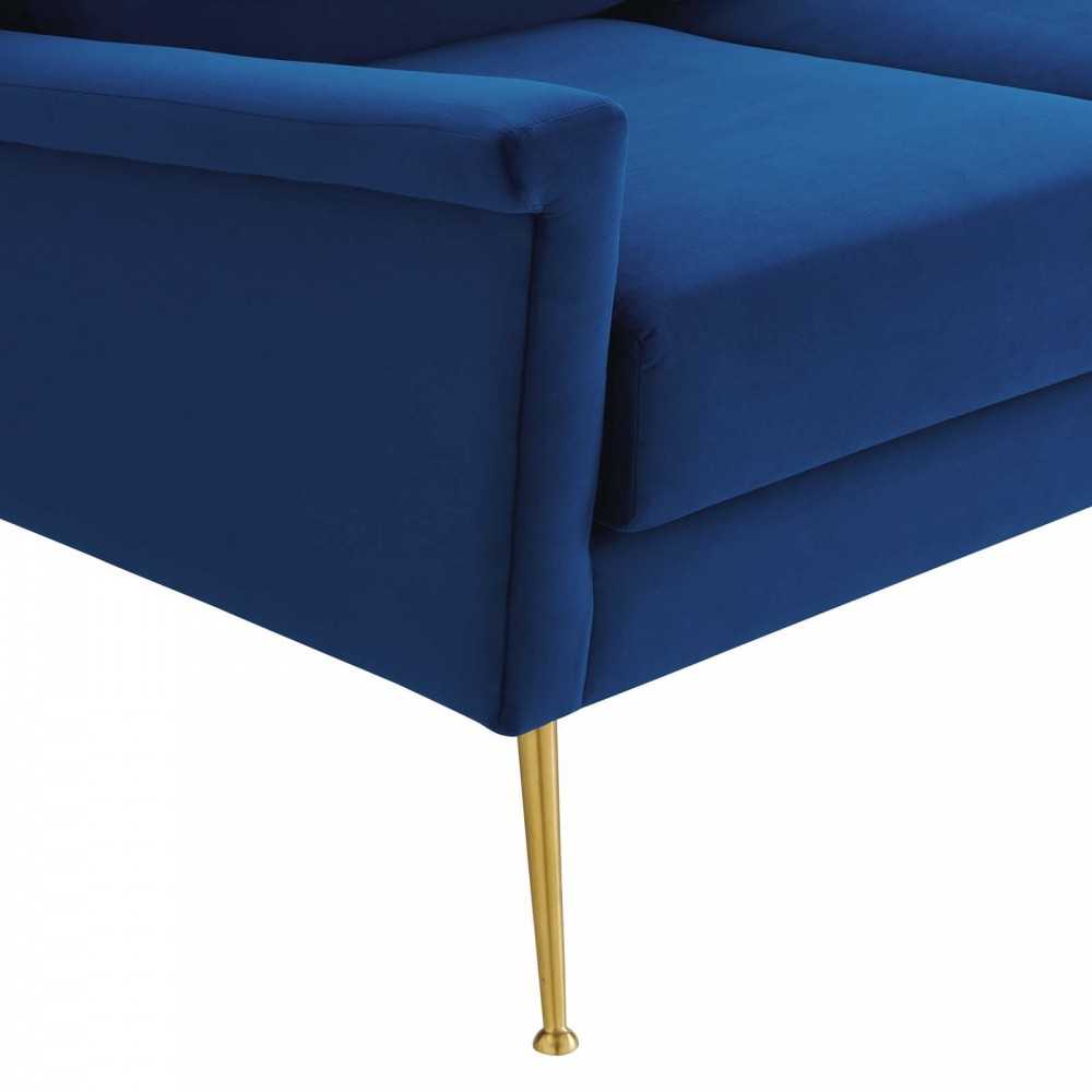 Chesapeake Performance Velvet Sofa, Gold Navy