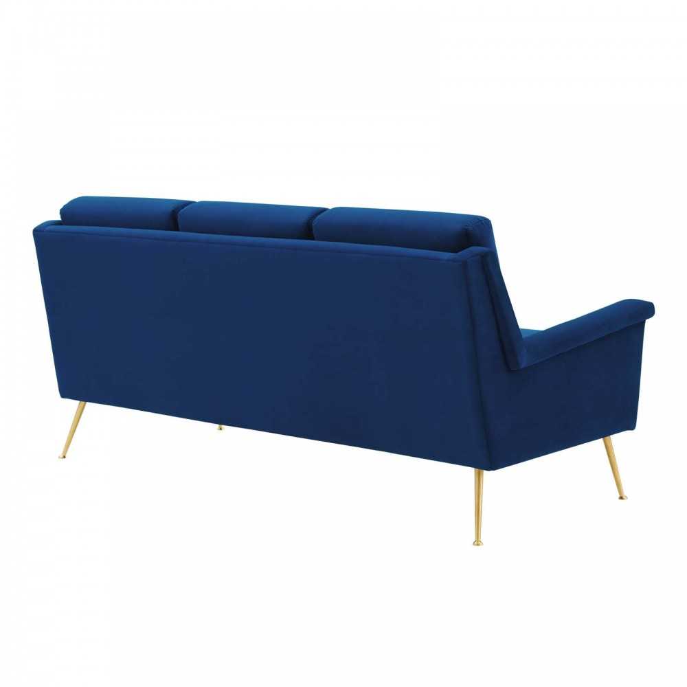 Chesapeake Performance Velvet Sofa, Gold Navy