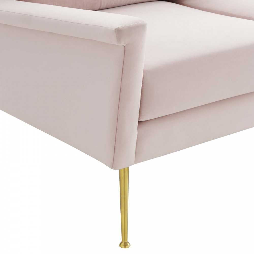 Chesapeake Performance Velvet Sofa, Gold Pink