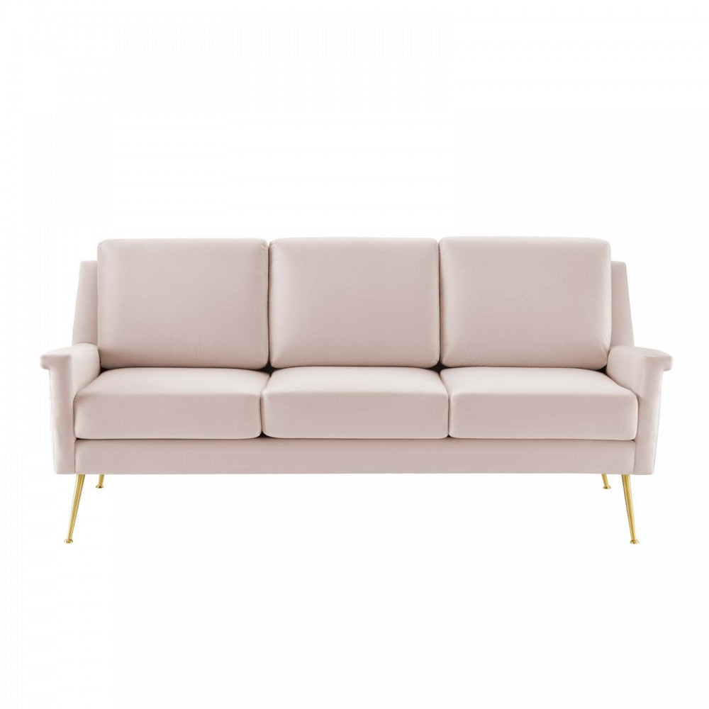 Chesapeake Performance Velvet Sofa, Gold Pink