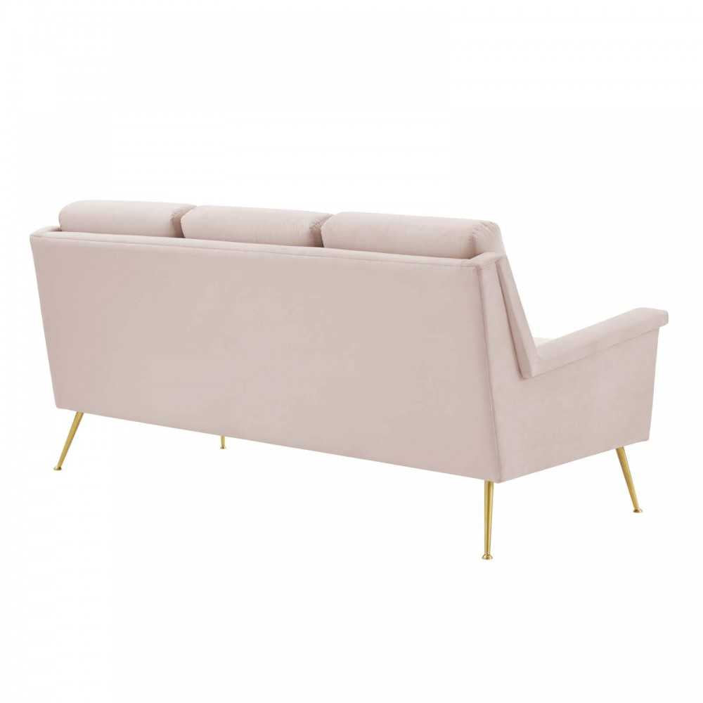 Chesapeake Performance Velvet Sofa, Gold Pink