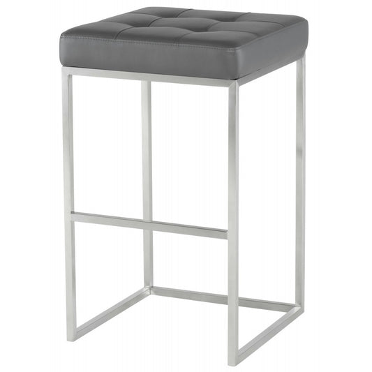 Chi Gray Naugahyde Bar Stool